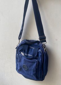 Vinatge Y2K Blue Nylon Backpack/ Crossbody Bag