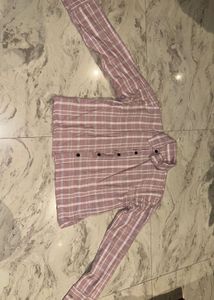 Pink Plaid Long Sleeve Shirt