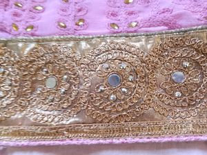 Baby Pink Embroidered Saree