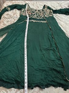 Emerald Green Embroidered Gown