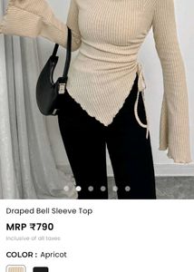 Draped Bell Sleeve Knit Top