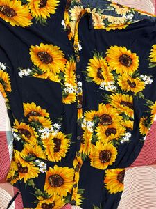 floral Print one Piece/button.slip Dress