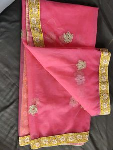 Yellow Embroidered Lehenga Choli Set with gift