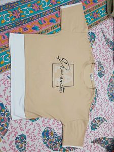 Semi-cropped casual korean pants Co-ord set