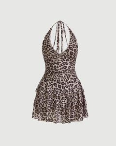 LITTLEBOX Leopard Print Halter Neck Dress
