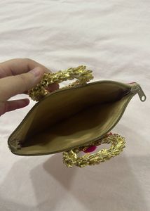 Ethnic Print Clutch with Handle