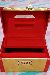 Wedding makeup valvet wooden box