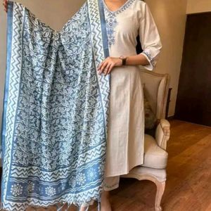 Embroidered White Kurta