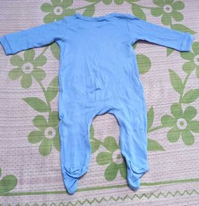 BABYHUG Cute Blue Baby Romper with Giraffe &amp; Lion