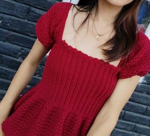 Handmade Crocheted Peplum Top
