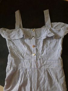 Blue And White Stripe Jumpsuit