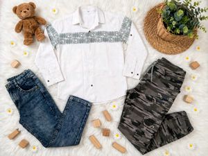 Men's Casual Shirt with Jeans and Cargo Pants