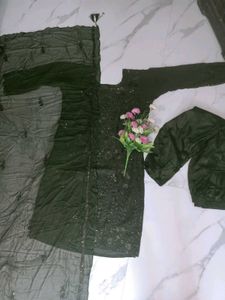 Elegant Olive Green Embroidered Kurta Set