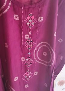Embroidered Mirror Work Kurta