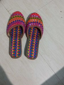 Vibrant Embroidered Flat Sandals