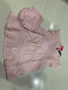 Baby Girl Pink Ruffle Dress with Bloomers