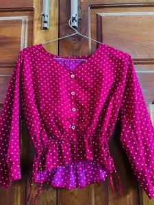 Chic Polka Dot Peplum Top