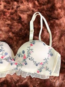 Charming Floral Embroidered Bra