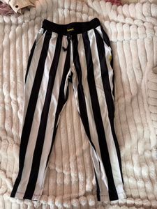 Black and White Striped Pants