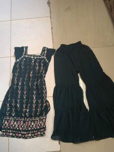 Elegant Teal Kurta with Sharara Pants