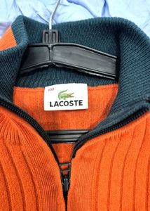 Lacoste Orange Knit Cardigan