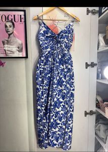Blue Floral Maxi Dress brand new