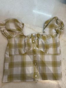 Chic Plaid Button-Up Crop Top