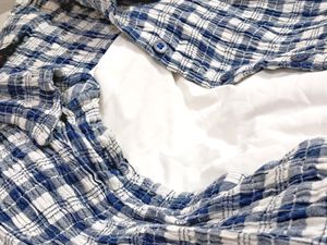 Blue Textured Shirt (Only Shirt)