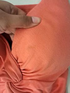 Coral Twist Front Crop Top