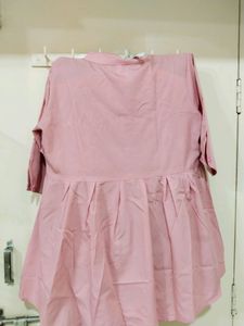 Peach Colour Top With Embroidery Design