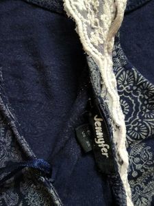 Printed Tank Top with Lace Detail