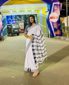 Elegant Striped Cotton Saree