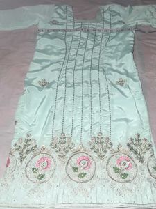 Elegant Mint Green Embroidered Kurta