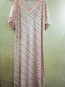 Floral Print Nightgown with Lace Trim
