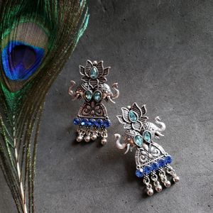 Elephant Lotus Drop Earrings