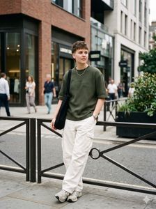 Olive Green Lacoste Cropped Top