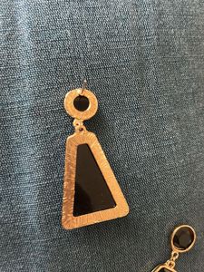 Black &amp; Gold Geometric Drop Earrings &amp; Neckpiece