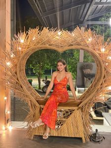 Stunning Orange Print Maxi Dress