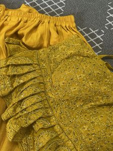 Yellow Embroidered Lehenga Choli Set