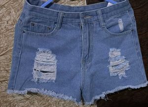 Distressed Denim Shorts