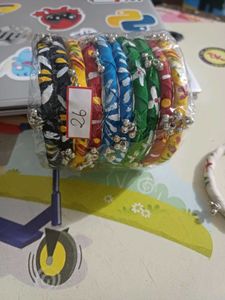 Colorful Fabric Bangles with Bells