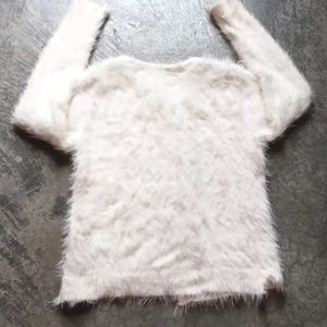 Fluffy White H&amp;M Cardigan