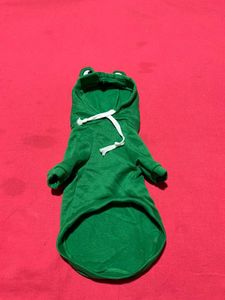 Green Frog Hoodie for Small Dog