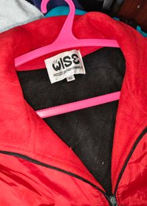 Red 1/4 Zip Pullover Sweatshirt