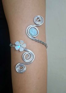 Handmade Unique Wire Wrapped Armlet with Stone
