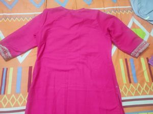 Vibrant Pink Embroidered Kurta Set
