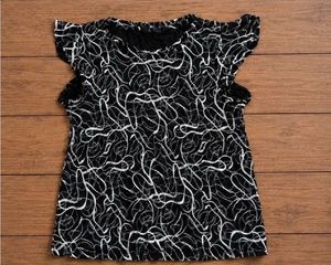 Black &amp; White Abstract Print Top