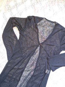 Long Black Mesh Shrug