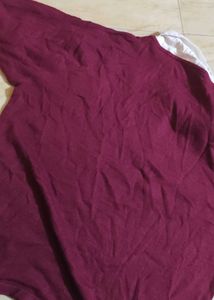 Maroon V-Neck Collared Top