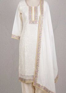 10 kurti set Elegant White Sequined Kurta